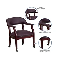 Emma+Oliver Conference Chair with Accent Nail Trim and Casters