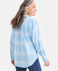 Style & Co Women's Printed Perfect Shirt, Macy's Exclusive