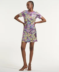 Isaac Mizrahi Women's Sequin Crewneck Shift Dress