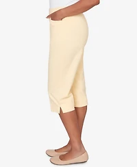 Alfred Dunner Women's Classic Pastel Millenium Allure Clamdigger Pants