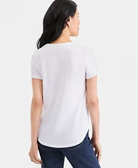 Style & Co Petite Relaxed Fit Crewneck T-Shirt, Macy's Exclusive