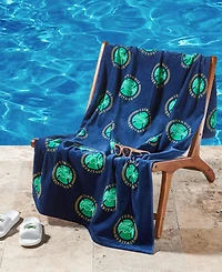 Lacoste All-Over Badges Cotton Beach Towel, 36" x 72"