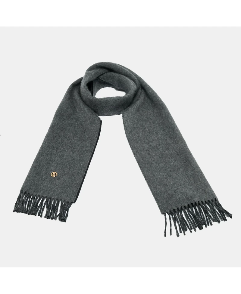 Pre-Owned Burberry Grey Cashmere Fringed Scarf