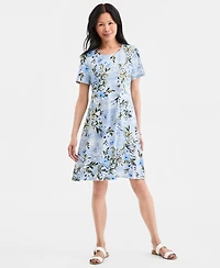 Style & Co Women's Printed Short-Sleeve T-Shirt Dress, Macy's Exclusive