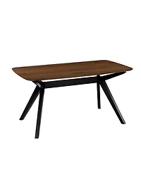 Streamdale Furniture Wood Dining Table ,Walnut+Black