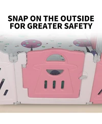 Streamdale Furniture 16-Panel Foldable Baby Playpen with Adjustable Shape and Safety Gate