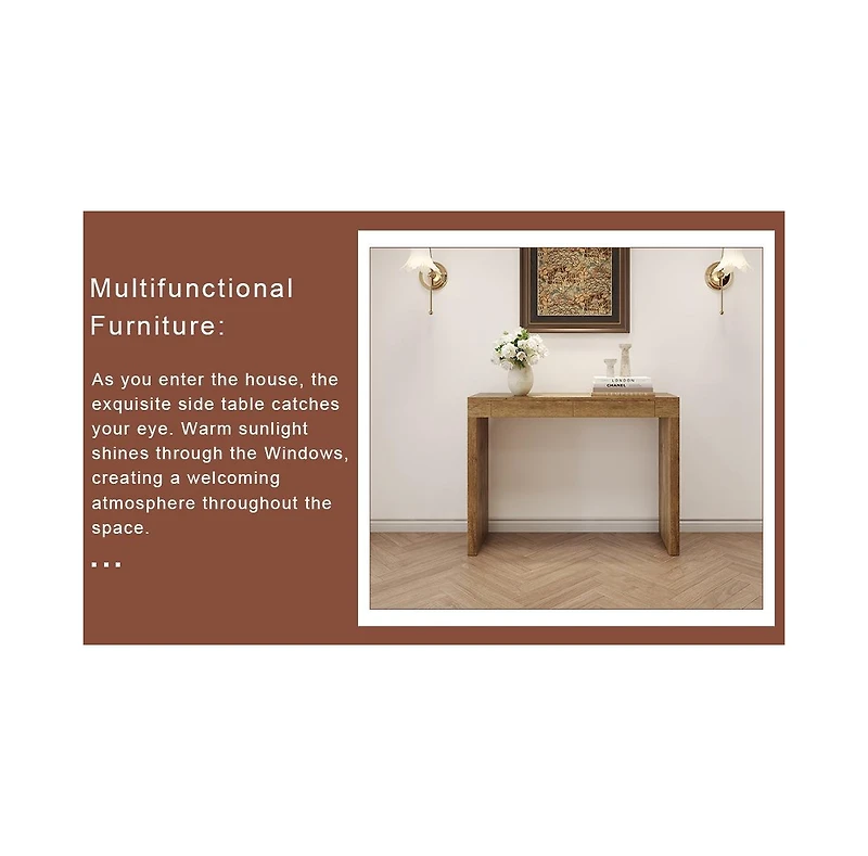 Streamdale Furniture Streamdale Elegant Wood Grain Bar Table w/ Drawers - 50 Inches