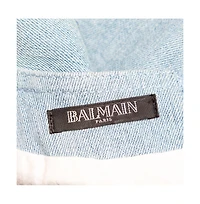 Pre-Owned Balmain Women's Blue Denim Double Breasted Mini Dress