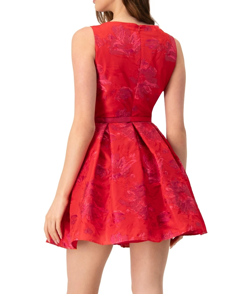 Ivonne Women's Sleeveless Midi Dress with Round Neck