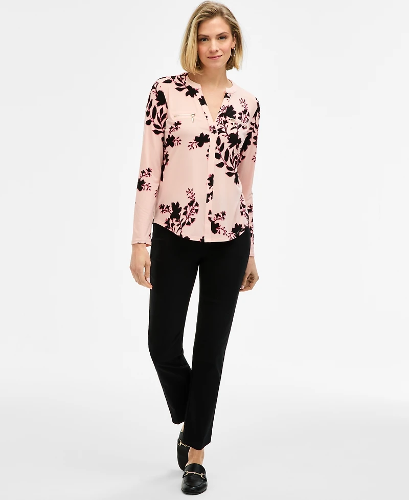 Jm Collection Women's Printed Zip Pocket Top, Macy's Exclusive