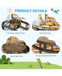 PawHut Parrot Sd Large Bird Perch Sd with Toy Hook & 3 Ladders