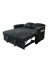 Streamdale Furniture 53" Corduroy Sleeper Sofa Recliner w/ Usb - Living Room/Office