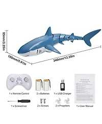 Hongge Remote Control Shark Toy with Lights and Water Spray