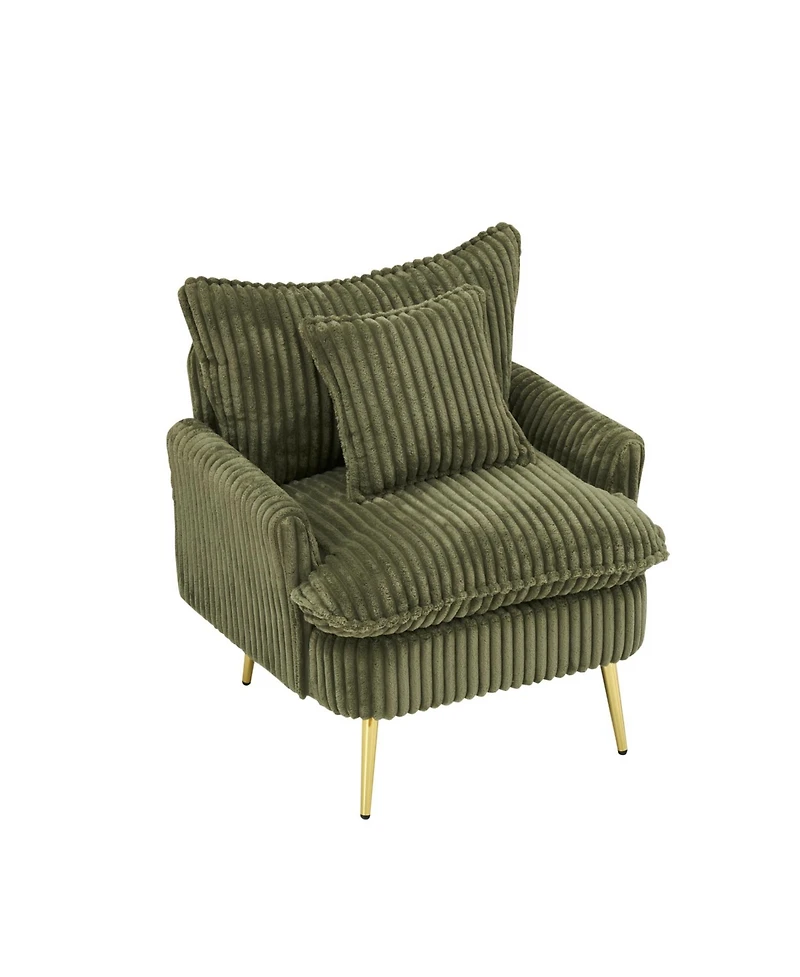 Streamdale Green Corduroy Accent Chair - Apartment, Office, Living Room