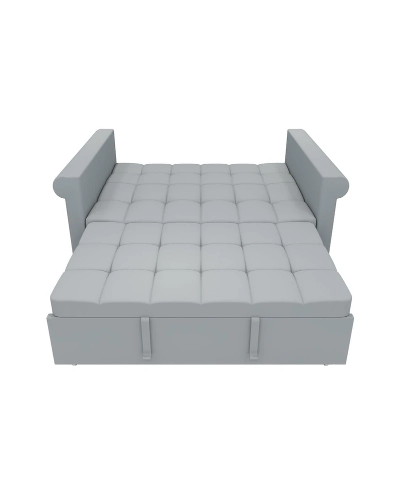 Streamdale Velvet Loveseat Sofa Bed - Gray Pull-Out Sleeper Couch