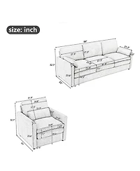 Streamdale Furniture Cozy Beige Upholstered Sofa Set