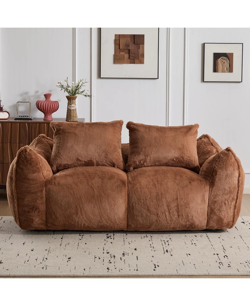 Streamdale Furniture Giant Bean Bag Couch, Ultra Soft Fluffy Loveseat Sofa