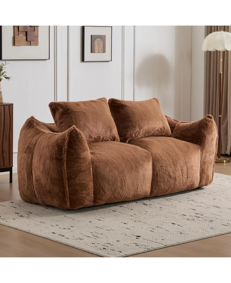 Streamdale Furniture Giant Bean Bag Couch, Ultra Soft Fluffy Loveseat Sofa