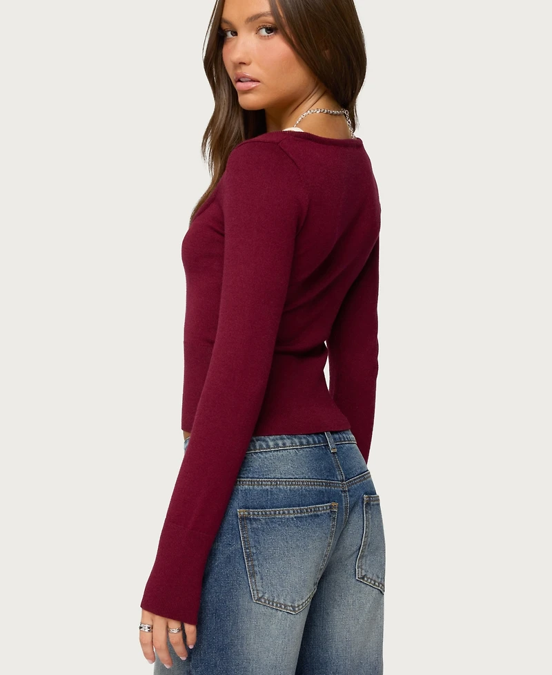 Edikted Women's Cecile Layered Long Sleeve Top