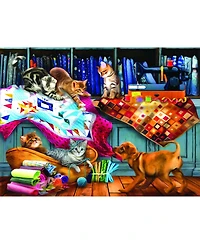 SunsOut Quilting Room Mischief 1000 piece Jigsaw Puzzle for Adults