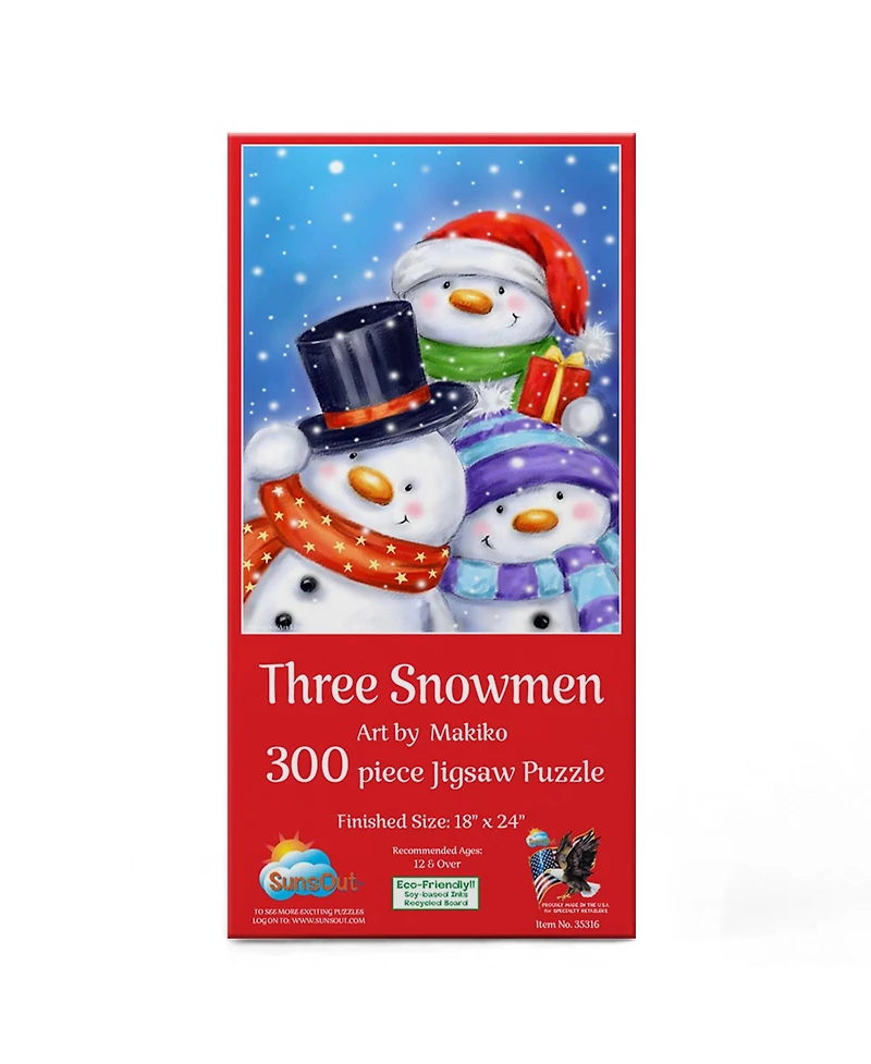 SunsOut Three Snowmen 300 piece Jigsaw Puzzle for Adults Christmas
