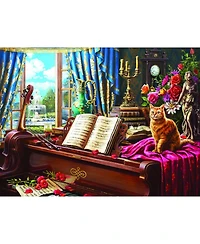 SunsOut Grand Piano Cat 1000 piece Jigsaw Puzzle for Adults