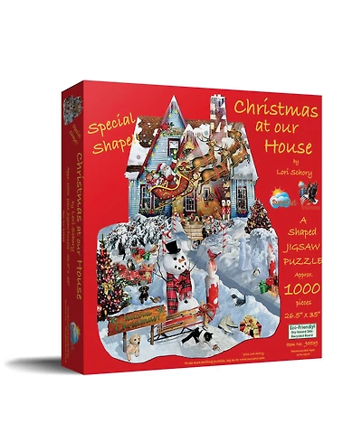 SunsOut Christmas at Our House 1000 piece Jigsaw Puzzle for Adults Special Shape Christmas