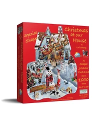SunsOut Christmas at Our House 1000 piece Jigsaw Puzzle for Adults Special Shape Christmas