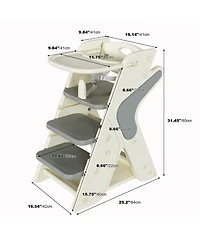Streamdale Furniture Adjustable Highchair & Toddler Tower with 5-Point Harness