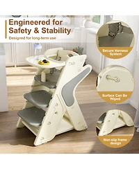 Streamdale Furniture Adjustable Highchair & Toddler Tower with 5-Point Harness