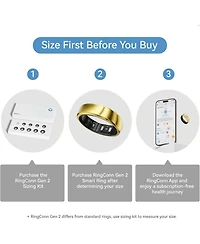 RingConn Gen 2 Smart Ring Size 9 Gold 0943 Fitness Trackers