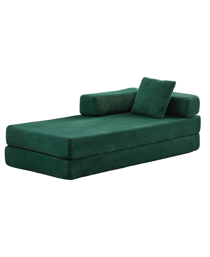 Streamdale Furniture Corduroy Floor Sofa Bed - Dark Green