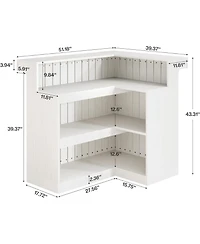 Tribesigns L-Shaped Home Bar Unit, 4 Storage Shelves