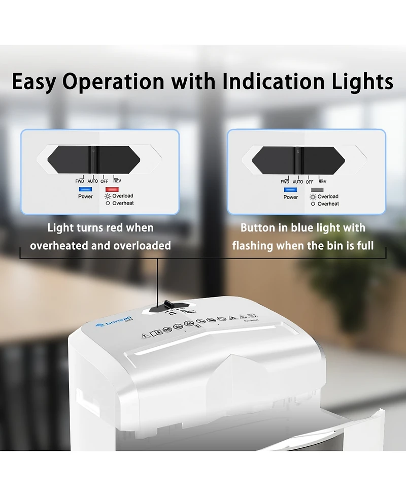 Bonsaii Micro Cut Shredder, Portable, 12-sheet, P-4 Security, 60-min run, Cd/Credit Card, Jam-Proof, 4.2 Gal Bin, White/Gray