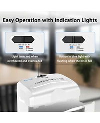 Bonsaii Micro Cut Shredder, Portable, 12-sheet, P-4 Security, 60-min run, Cd/Credit Card, Jam-Proof, 4.2 Gal Bin, White/Gray