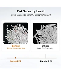 Bonsaii 12-Sheet Micro Cut Shredder, P-4, 60-min run, shreds paper/CDs/cards/mail, Jam-Proof, 4.2Gal Bin, Home/Office