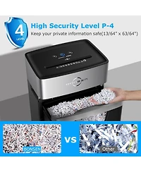 Bonsen 16-Sheet Heavy-Duty Crosscut Shredder, 60-min run, 60dB Low-Noise, 5.3Gal Bin, Anti-Jam, Quiet, Home/Office