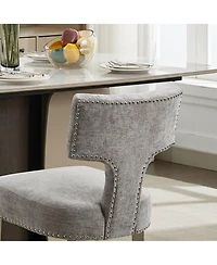 Streamdale Furniture Set of 2 Mid Century Modern Chenille Dining Chairs