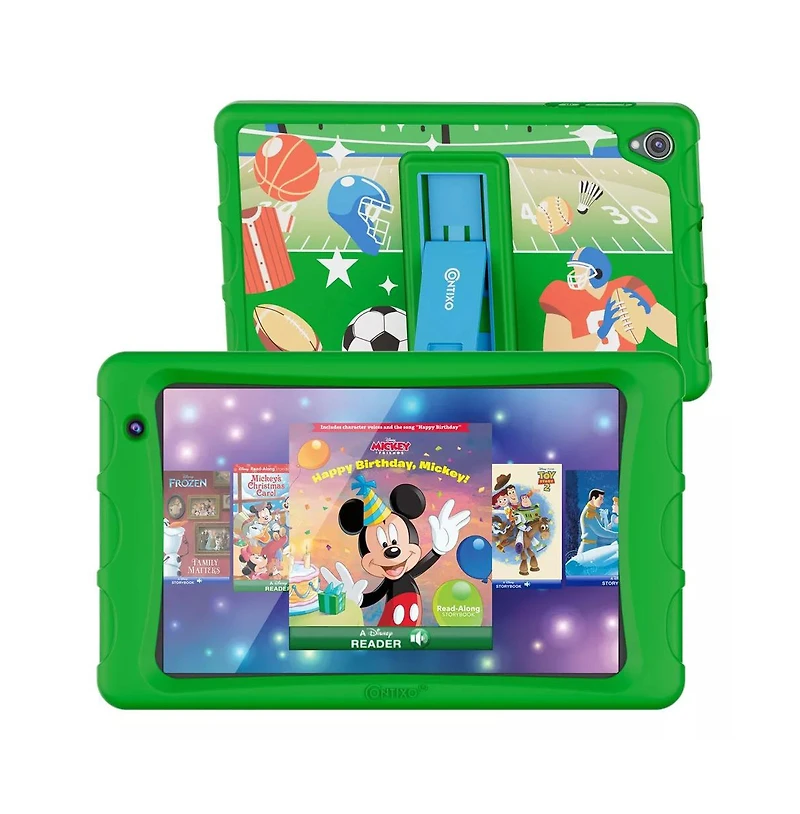 Contixo 8" Android Kids Tablet 64GB, Includes 80+ Disney Storybooks & Stickers, Kid-Proof Case with Kickstand, (2024 Model)
