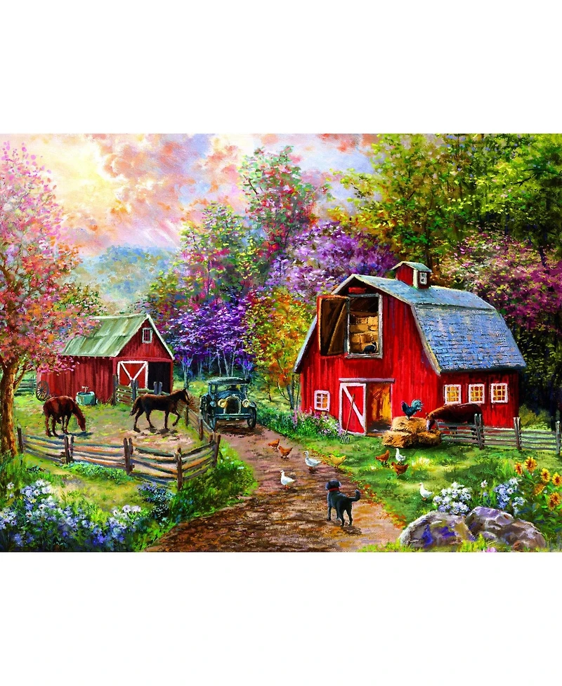 SunsOut Barnyard Visit 1000 piece Jigsaw Puzzle for Adults