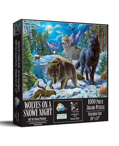 SunsOut Wolves on a Snowy Night 1000 piece Jigsaw Puzzle for Adults