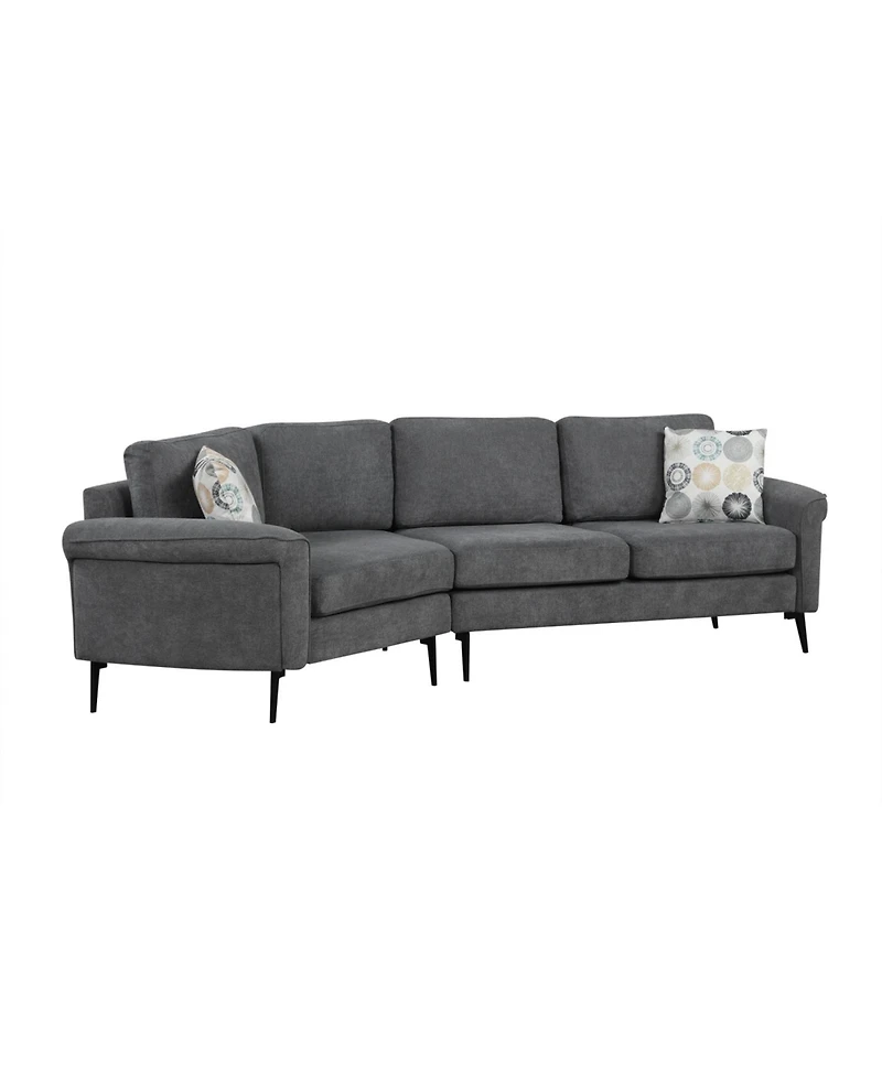 Streamdale 111" Curved Sofa with Pillows