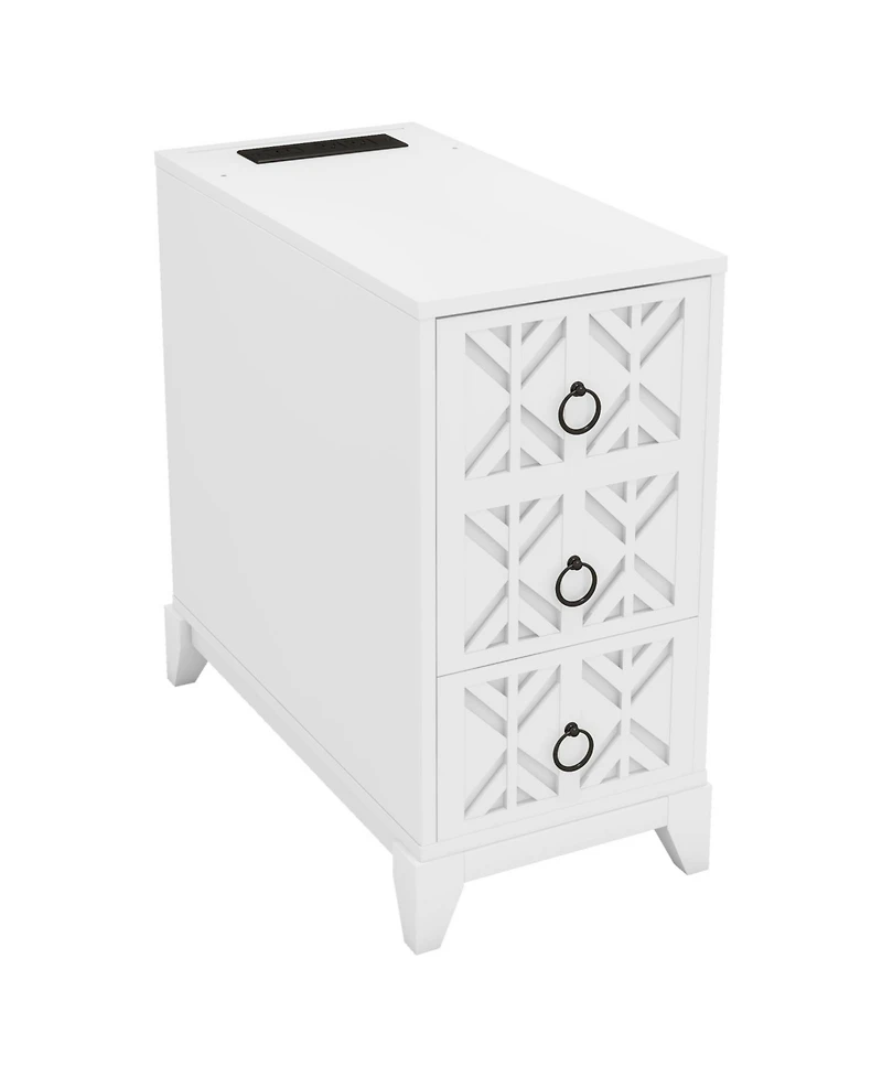 Streamdale Furniture End Table with 3 Drawers & Shelves