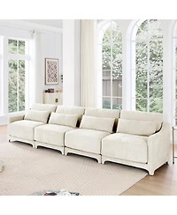 Streamdale Furniture Solid Wood Chenille Lumbar Pillow Sofa