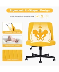 Streamdale Furniture Streamdale Linen Armless Office Chair with Wheels