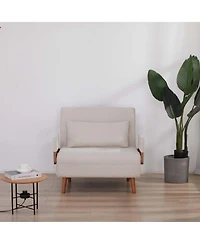 Streamdale Furniture Foldable Linen Sofa Bed - Single, Adjustable Back