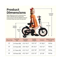 Hongge Kids Training Bike with Adjustable Seat Dual Brake System and Rubber Tires