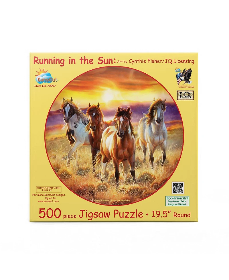 SunsOut Running in the sun 500 piece Jigsaw Puzzle for Adults Round