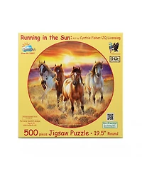 SunsOut Running in the sun 500 piece Jigsaw Puzzle for Adults Round