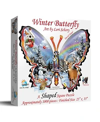 SunsOut Winter Butterfly 1000 piece Jigsaw Puzzle for Adults Special Shape